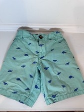 Carter s Boys Size 4 Teal Blue Dinosaur Shorts Adjustable Waist