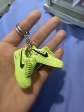 Mini Off White x Nike Air Force 1 Volt Sneaker Keychain Shoe Key Ring Green