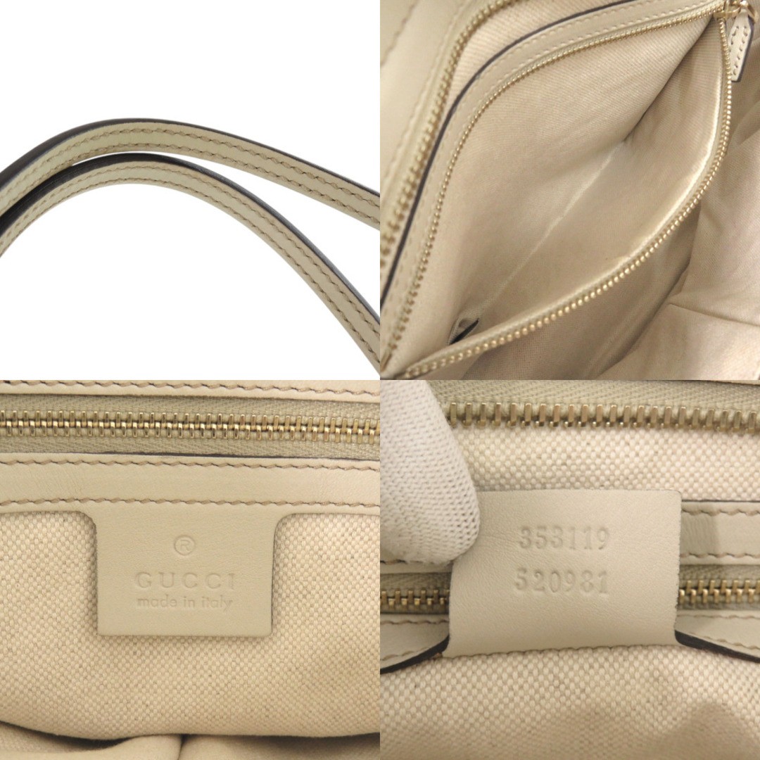Gucci Guccisima Leather Ivory Handbag Women's Used Gold Hardware 34cm thumbnail 7