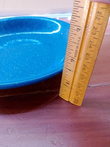 Set of Two (2) Blue with White Speckle Enamel Bowls Vintage - Picture 9 of 9