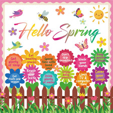 Spring Bulletin Board Decoration Set - 64 Pcs for Classroom and Office