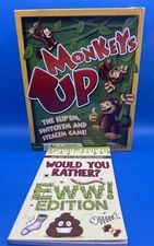 MONKEYS UP Family Game - Switch, Steal, and Flip to Win & Would You Rather Book