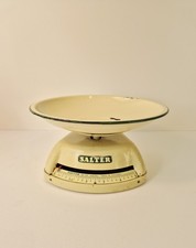 Vintage Salter No 54 Kitchen Scales 1950s Cream Enamel Bowl Retro Made England