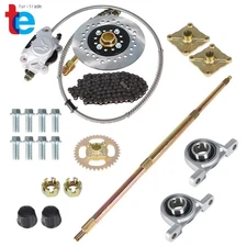 Go Kart ATV Rear Live Axle Kit Chain Disc Sprocket Hub Brake Assembly 29"32" 44"