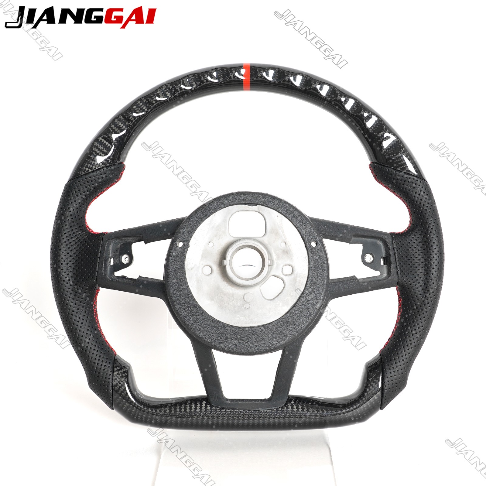 Real Carbon Fiber Perforated Leather Steering Wheel Fit Audi R8 TTRS TT 16-23