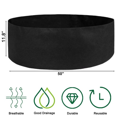 2 Pack 100 Gallon Fabric Raised Garden Planting Beds, Heavy Duty Round Plant ... - Picture 2 of 7