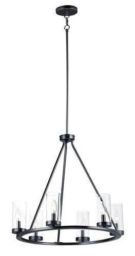 Maxim Sentinel 6-Light 24" Transitional Chandelier in Black - Picture 2 of 2