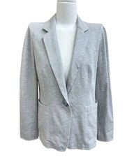 Lafayette 148 women Single Button Casual Gray Blazer Career Work Sz 6 Office