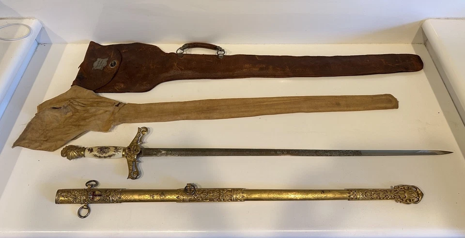 Rare Vtg. Masonic Ceremonial Sword "THE M.C. LILLEY & CO." Chas. Be M Wright - Image 1 of 4