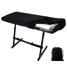 61 Key Piano Keyboard Dust Cover, Stretchy Elastic, Black