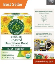 Caffeine-Free Organic Dandelion Root Tea - Gut  Liver Health Support - 16 Bags