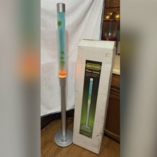 Y2K Lipan LP01-3001 55 Lava Lamp Floor Lamp Blue Liquid Yellow Wax Rare w/ Box