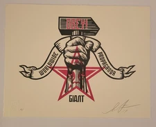 Shepard Fairey Obey Giant Hammer & Fist Art Print Letterpress Signed AP