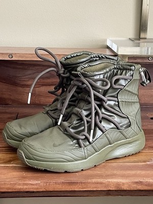 Nike Tanjun High Rise Women's Olive Green Boots AO0355-300 Size US 7.5