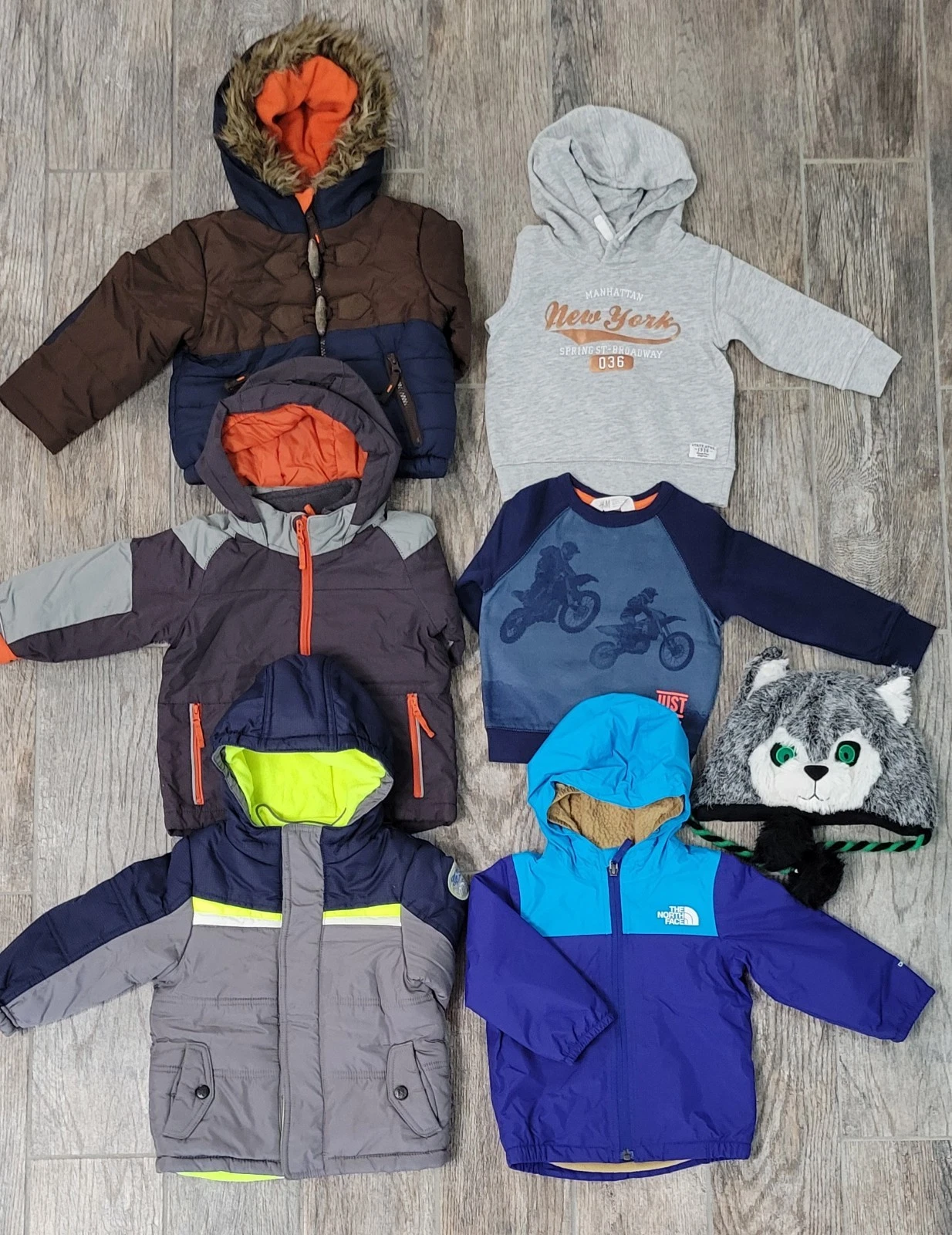 7 Pieces Baby Boy Clothes Lot 18-24 Months The North Face H&M Children Place....