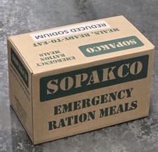 SOPAKCO MRE LOW SODIUM EMERGENCY INDIVIDUAL RATION 1 BOX-16 MEALS-08/25