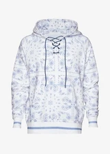 NWT SER.O.YA Foster White Bandana Shell Print Unisex Cotton Hoodie $295 size S