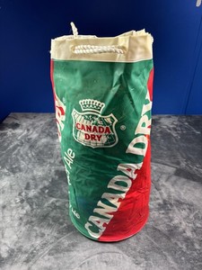 Vintage Canada Dry Ginger Ale Advertising Vinyl Drawstring Bag Giant Can Soda