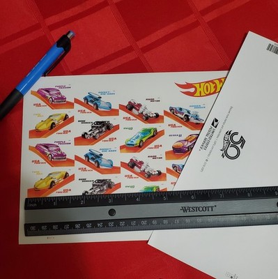 USPS Sheet of 20 First Class Letter Stamps Cars