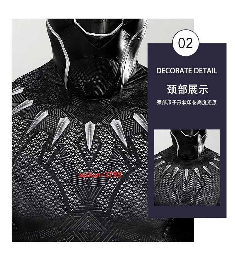 Marvel Pantera Negra Adulto Zentai Disfraz Disfraz Mono Body Halloween Foto 4 de 4