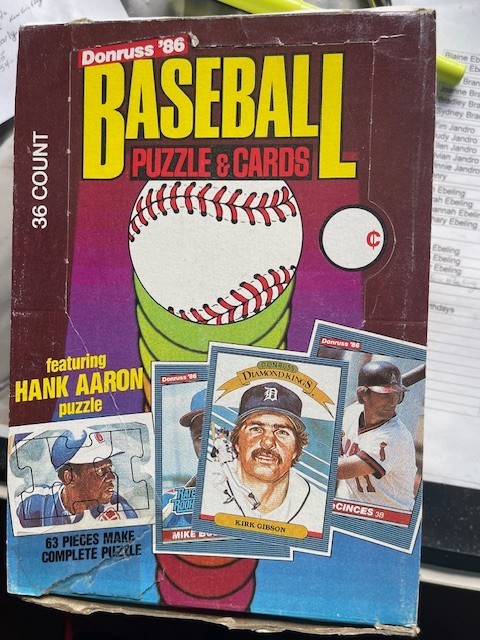 1986 Donruss Baseball Box - Canseco rookie possible $500 as a PSA 10
