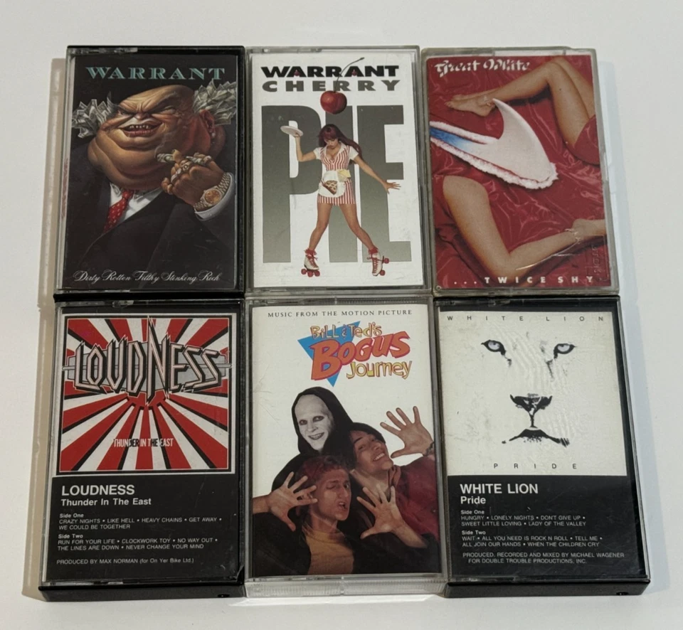 Hard Rock 23 Cassette Lot Dio Dokken Scorpions Warrant Kix Great White Slaughter Foto 4 de 4