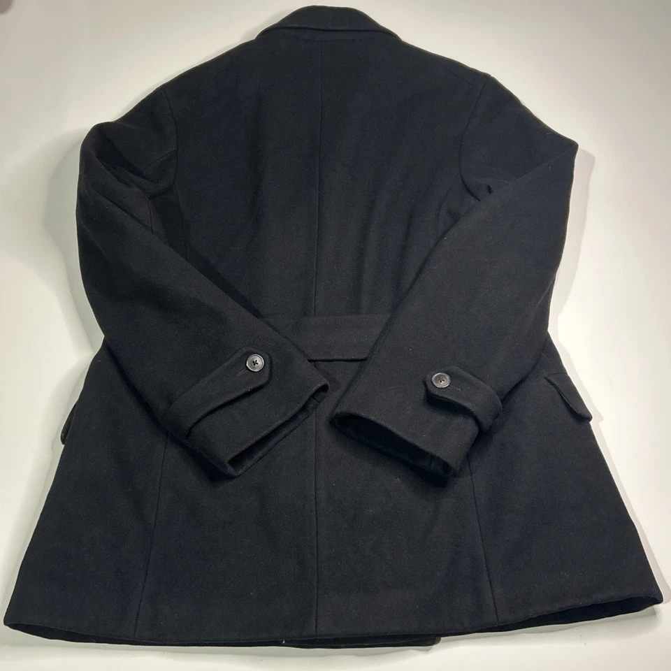 Chaqueta Abrigo Dries Von Noten Guisante Hombre Grande Negro Diseño Bélgica Lana Pesada Leer Foto 3 de 4