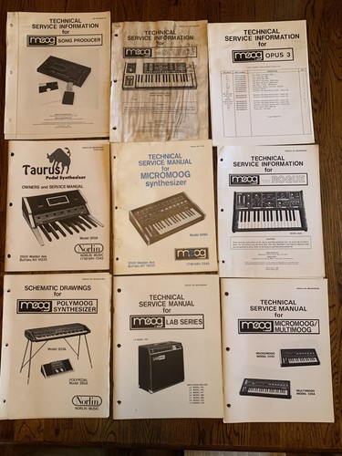 Moog Synthesizers Technical Service Manuals LOT Moog Engineers Copies Binder