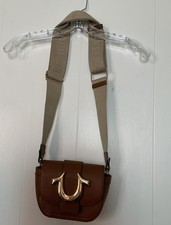 True Religion Mini Flap Crossbody Horseshoe Logo Boho Bohemian Shoulder Bag READ