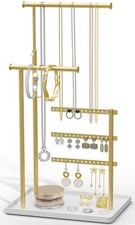 Jewelry Holder Organizer Stand - Adjustable Tall 17.5" Max , Sturdy Jewelry ...