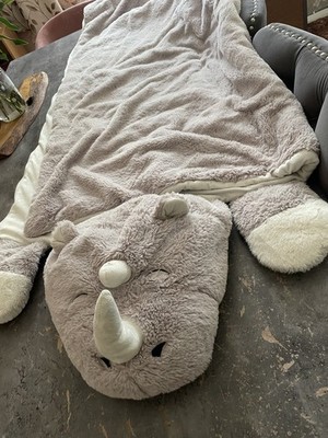 Frolics Kunstfell Kinder grau Einhorn Schlafsack Schlafzimmer Sleepover 
