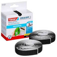tesa Klettband ON & Off® Schwarz, 1 Rolle