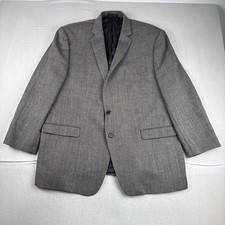Lauren Ralph Lauren Mens Gray Herringbone Sport Coat Elbow Patches 50L Academia