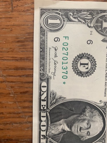 2017 A Star Note F District One Dollar US Dollar Good Condition - Picture 2 of 8