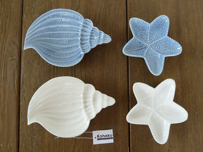 Kaheku Dekokeramik Maritim SCHNECKE + SEESTERN SOLERO, in Blau  + Weiß auswählen