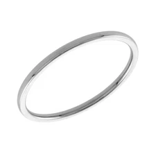 Stainless Steel - 1mm Domed High Polished Plain Band Ring (FR378)