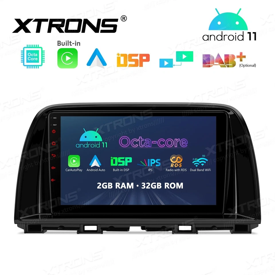 AUTORADIO ANDROID 11 STEREO AUTO MAZDA CX5 2012-2017 CARPLAY WIFI COMANDI VOLANT - Immagine 3 di 4