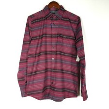 George Mens Shirt Size S Premium Outdoor Long Sleeve Stretch Plaid Flannel Red