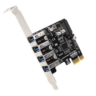 PCI-E X1 To 4 Ports USB3.0 Controller Expansion Card, 5Gbps USB3.0 hub