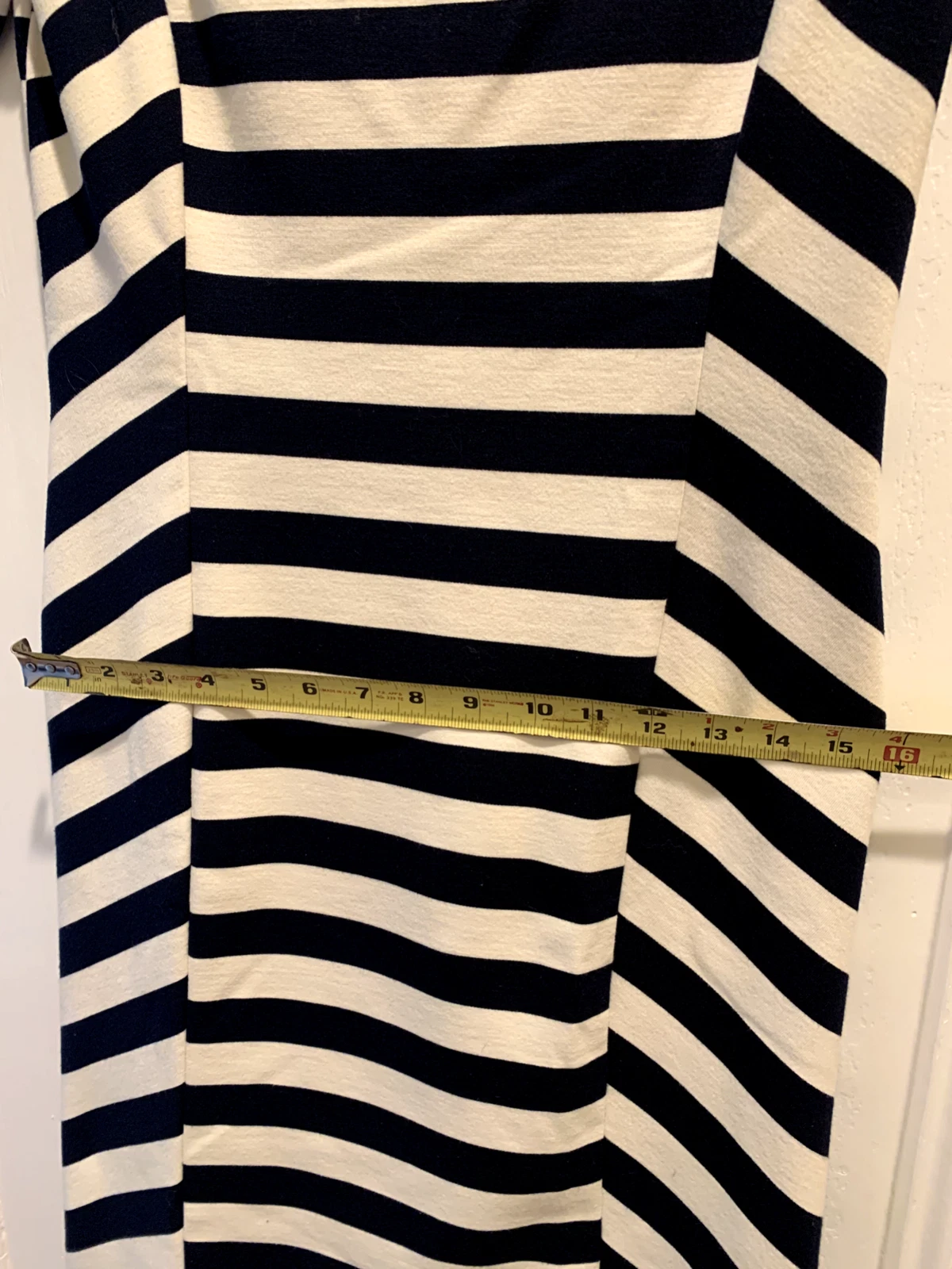 Abito Tory Burch Augusta blu navy panna a righe taglia M preppy carriera lusinghiero