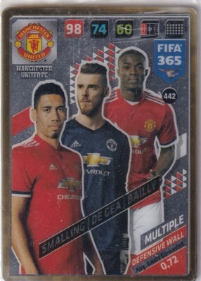 Panini FIFA 365 2018 Soccer No. 442 Chris Smalling David De Gea Eric Bailly