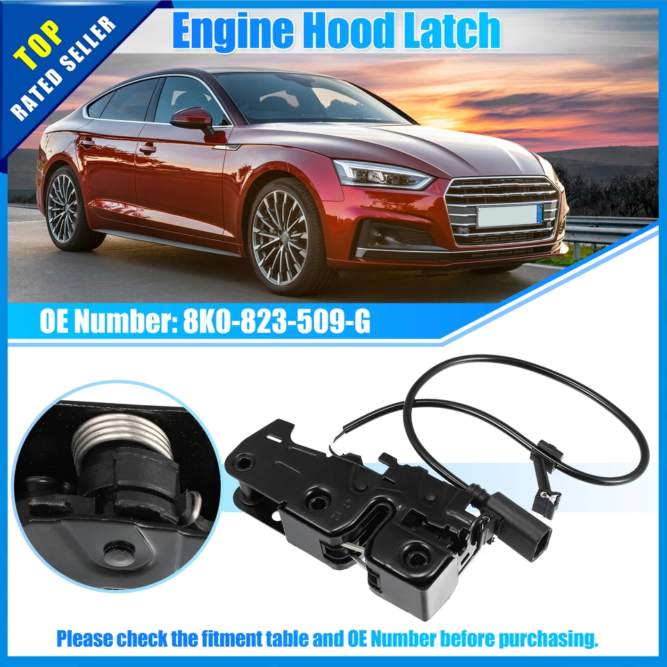 Hood Latch Lock For Audi A4 2009-2016 A5 Q5 R8 RS5 S4 S5 RS5 SQ5 8K0823509F - Изображение 2 из 4