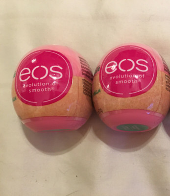 Lot of Two ( 2 )  Pack EOS Organic Lip Balm Sphere, Strawberry Sorbet, 0.25 oz