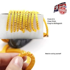 100 Pcs Mixed Yellow Cable Markers Numbered : 10 of Each 0~9 1.5mm - 2.5mm²
