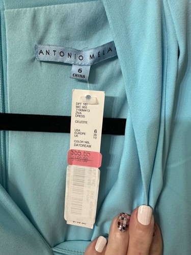 Vestido Antonio Melani Celeste Daydream Azul Sin Mangas Talla 6 - Imagen 2 de 6
