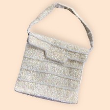 Vintage 50s 60s Beaded Sequin Handmade Handbag Hong Kong Bridal Retro Feminine