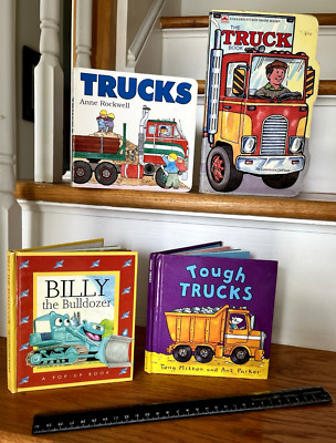 5 Tough Truck Books Fire Engine Billy the Bulldozer Pop-Up  & Board Books