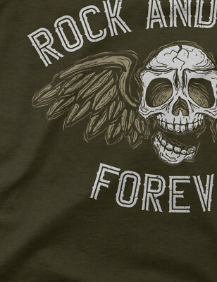 Herren T-Shirt 'RocknRoll Forever' Mit Totenkopf-Motiv – Aus Baumwolle, Regular Fit, In Vielen Größen