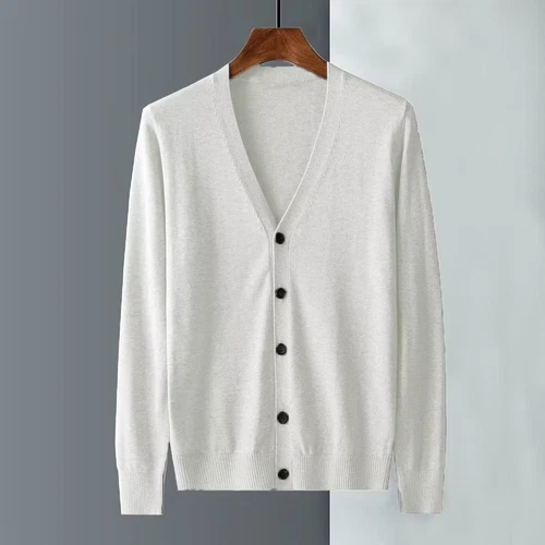 Cardigan uomo scollo V maglia maglione manica lunga bottoni caldo business pullover UK- - Foto 13 di 26