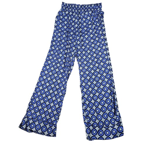Aerie Lounge Pajama Pants Women's Small Floral Wide Leg Smocked Elastic Waist
